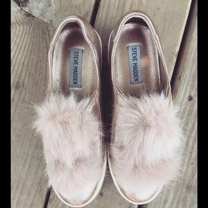 Steve Madden Pom Pom Pink Blush Shoes